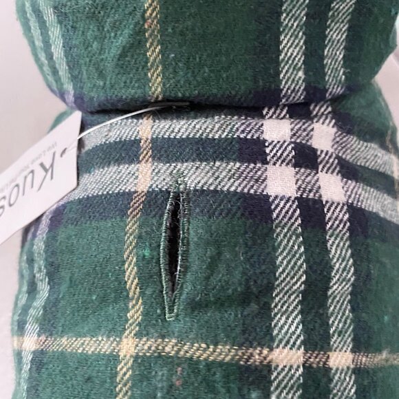 Pet Reversible Dark Green Plaid & Black Quilted Winter Coat - Picture 5 of 11